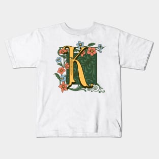 Art Nouveau Letter K, Ornamental Letter K, Art Deco Kids T-Shirt